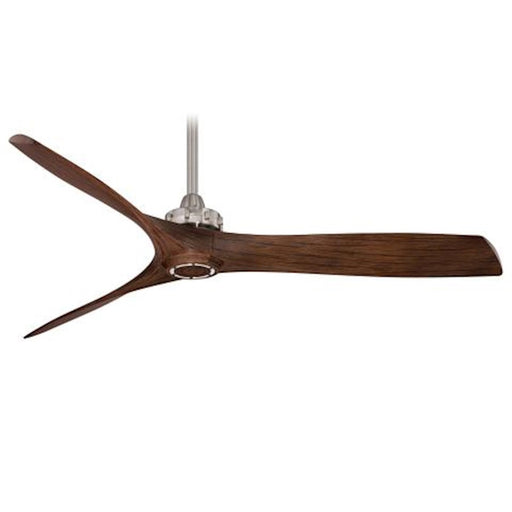 Minka Aire Aviation 60in Ceiling Fan | Contemporary Brushed Nickel and Medium Maple | Living Room & Bedroom | 60 x 60 x 12 in | Model F853-BN-MM