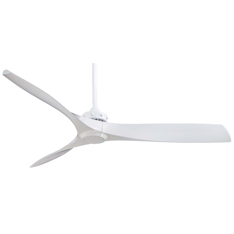 Minka Aire Aviation 60in Ceiling Fan | White Contemporary Propeller Design | Living Room & Great Room | 60 x 60 x 12 in | Model F853-WH