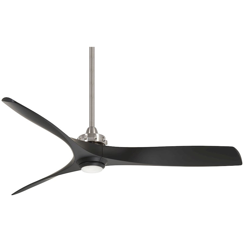 Minka Aire Aviation 60in Ceiling Fan | Brushed Nickel and Clear Glass | Living Room & Bedroom | 60 x 60 x 15 in | Model F853L-BN-CL