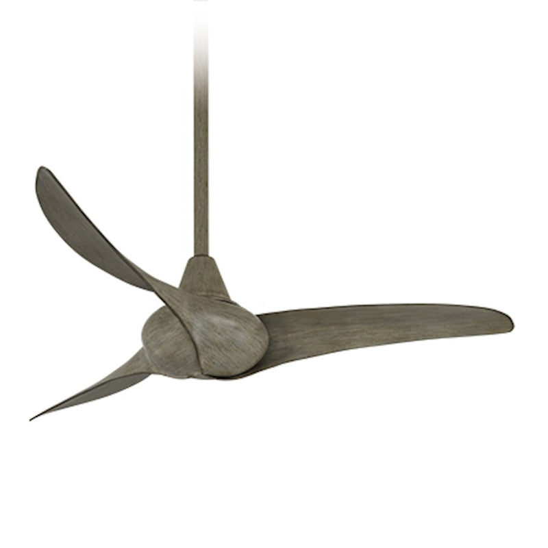 Minka Aire Wave 44in Ceiling Fan | Driftwood Finish | Bedroom & Kitchen | 44 x 44 x 14.75 in | Model F854-DRF