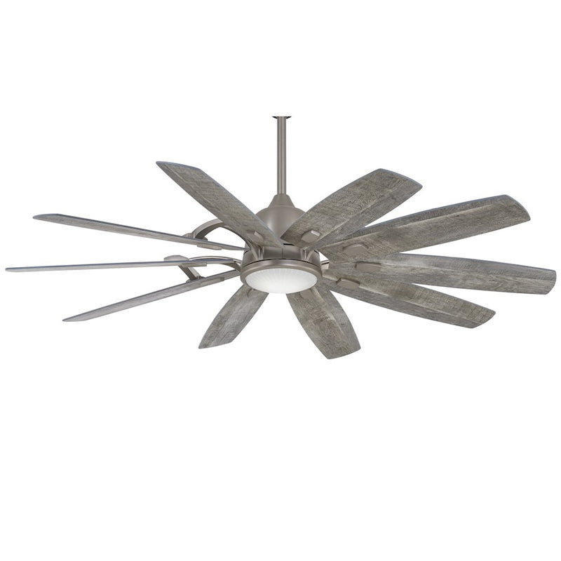 Minka Aire Barn 65in LED Ceiling Fan | Barnwood Finish | Great Room & Living Room | 65 x 65 x 22 in | Model F864L-HBZ