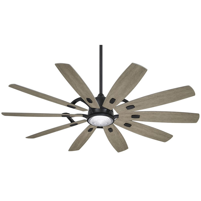 Minka Aire Barn LED 65" Ceiling Fan, Coal/Clear Ribbed Glass