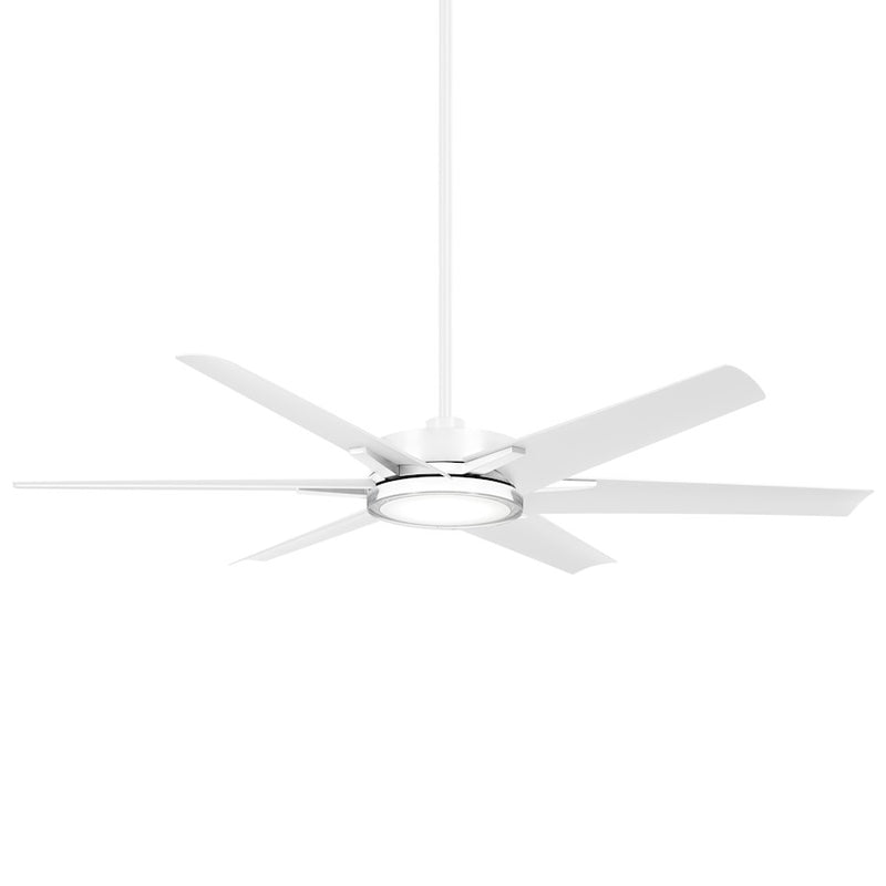Minka Aire Deco 65in 6-Light Ceiling Fan with LED | Modern Brushed Nickel and Clear Acrylic | Covered Patio & Outdoor Living | Model F866L-BNW