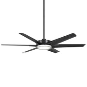 Minka Aire Deco 65in Outdoor Ceiling Fan | Industrial Coal and Clear Acrylic | Covered Patio & Living Room | 13.6 in H, 65in Blade | Model F866L-CL