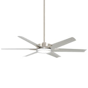 Minka Aire Deco 65in 6-Light Ceiling Fan with LED | Modern Flat White and Clear Acrylic | Covered Patio & Outdoor Living | 13.6 in H | Model F866L-WHF