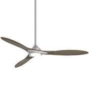 Minka Aire Sleek LED 60in Ceiling Fan | Contemporary Soft Brass and Flat White Blades | Living Room & Bedroom | Model F868L-SBR-WHF