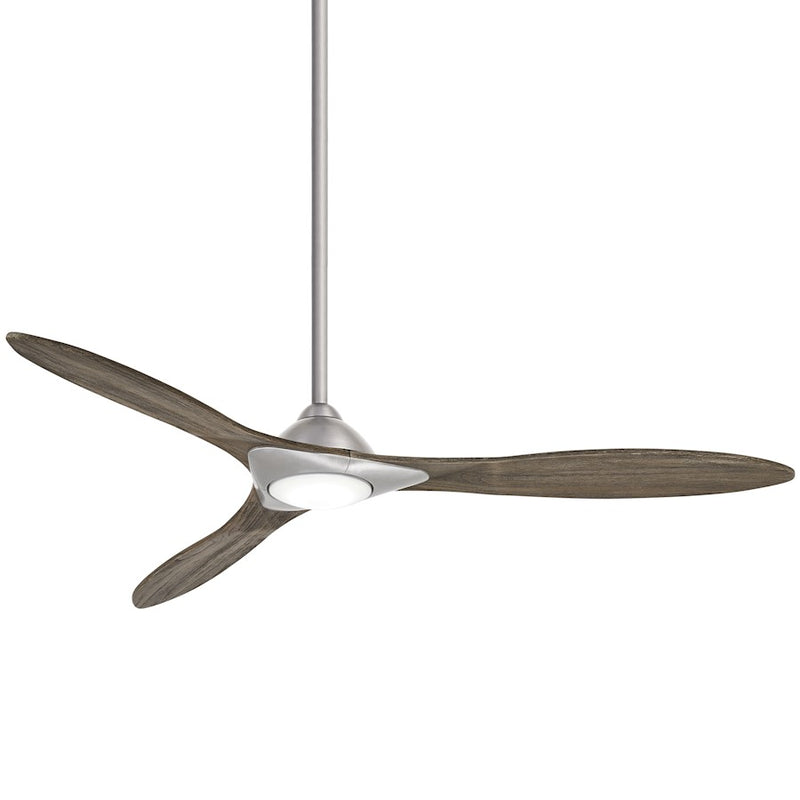 Minka Aire Sleek LED 60in Ceiling Fan | Contemporary Soft Brass and Flat White Blades | Living Room & Bedroom | Model F868L-SBR-WHF