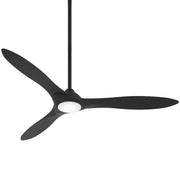 Minka Aire Sleek LED 60in Ceiling Fan | Contemporary Soft Brass and Flat White Blades | Living Room & Bedroom | Model F868L-SBR-WHF