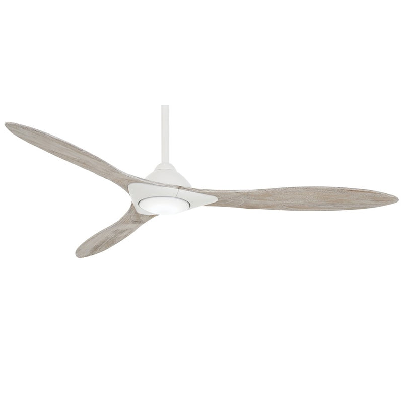 Minka Aire Sleek 60in LED Ceiling Fan | Contemporary Flat White Finish | Indoor Living Room & Bedroom | 60 x 60 x 13 in | Model F868L-WHF