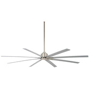 Minka Aire Xtreme H2O 84in Outdoor Ceiling Fan | Industrial Brushed Nickel Metal | Covered Patio & Large Indoor Spaces | Model F896-84-BNW