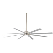 Minka Aire Xtreme H2O 84in Outdoor Ceiling Fan | Industrial Brushed Nickel Metal | Covered Patio & Large Indoor Spaces | Model F896-84-BNW