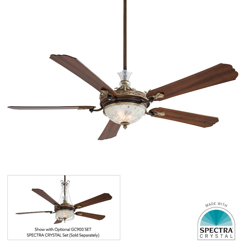 Minka Aire Cristafano LED 68" Ceiling Fan, Belcaro Walnut/Etched Cut