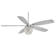 Minka Aire Bling LED 56in Ceiling Fan | Transitional Chrome | Living Room & Bedroom | 56 x 56 x 18 in | Model F902L-CH