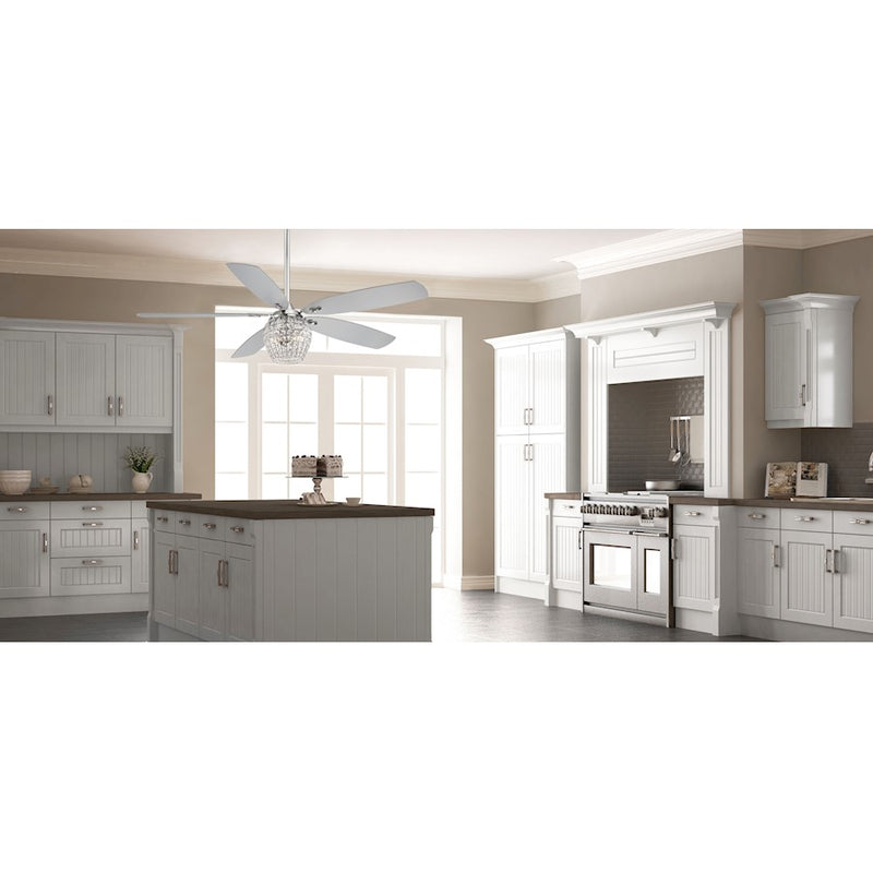 Minka Aire Bling LED 56in Ceiling Fan | Transitional Chrome | Living Room & Bedroom | 56 x 56 x 18 in | Model F902L-CH