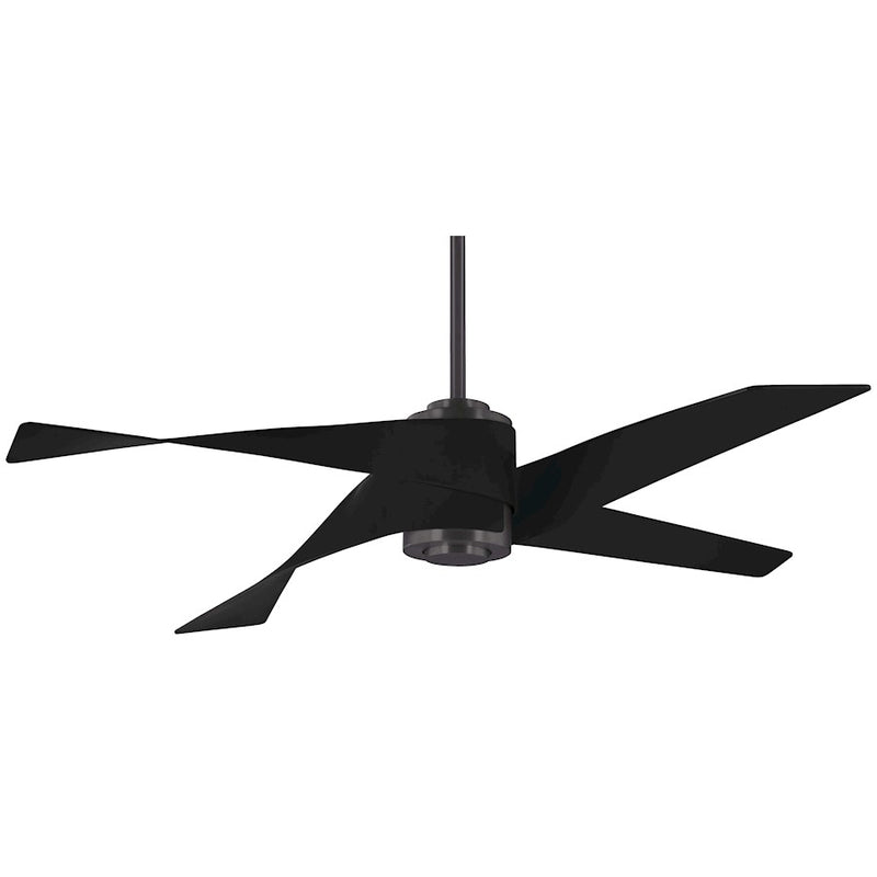 Minka Aire Artemis IV 64in LED Ceiling Fan | Contemporary GM and Matte Black Blades | Living Room & Bedroom | 64 x 64 x 16 in | Model F903L-GM-MBK