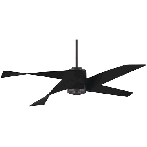 Minka Aire Artemis IV 64in LED Ceiling Fan | Contemporary GM and Matte Black Blades | Living Room & Bedroom | 64 x 64 x 16 in | Model F903L-GM-MBK