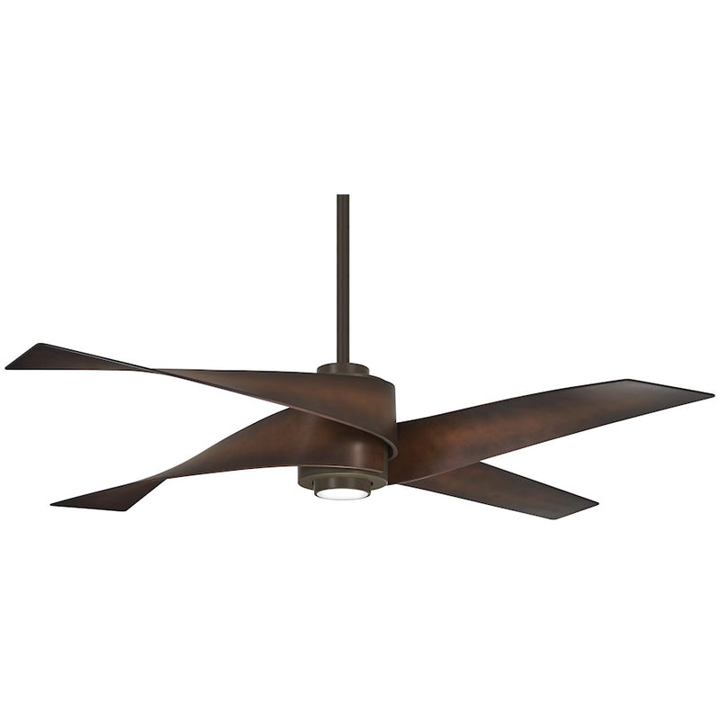 Minka Aire Artemis IV 64in LED Ceiling Fan | Contemporary Oil Rubbed Bronze | Living Room & Bedroom | 64 x 64 x 16 in | Model F903L-ORB