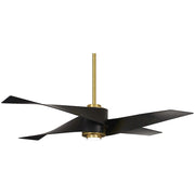 Minka Aire Artemis IV 64in LED Ceiling Fan | Satin Brushed Nickel & Matte Black Contemporary | Living Room & Bedroom | Model F903L-SBR-MBK