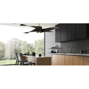 Minka Aire Artemis IV 64in LED Ceiling Fan | Satin Brushed Nickel & Matte Black Contemporary | Living Room & Bedroom | Model F903L-SBR-MBK