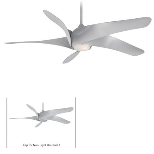 Minka Aire Artemis XL5 62in LED Ceiling Fan | Transitional Silver | Great Room & Covered Patio | 62 x 62 x 14 in | Model F905L-SL
