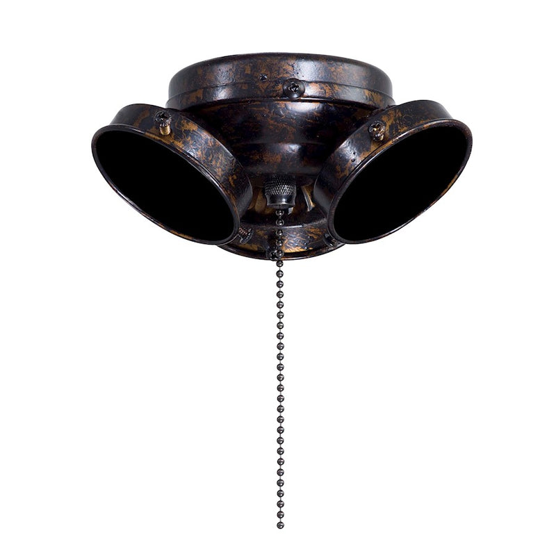 Minka Aire K33 6in 3-Light Ceiling Fan Light Kit | Traditional Mottled Copper with Gold Highlights | Living Room & Bedroom | Model K33-L-MCG