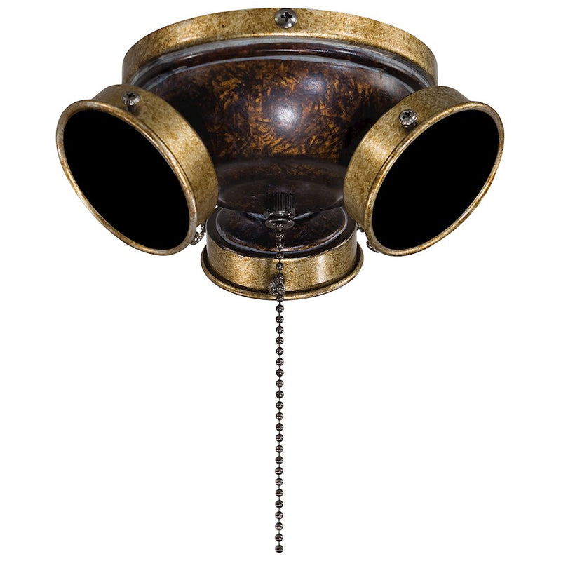 Minka Aire 3-Light CFL Light Kit | Traditional Mottled Copper/Gold | Universal Ceiling Fan Accessory | 7 x 7 x 4 in | Model K35-MCG