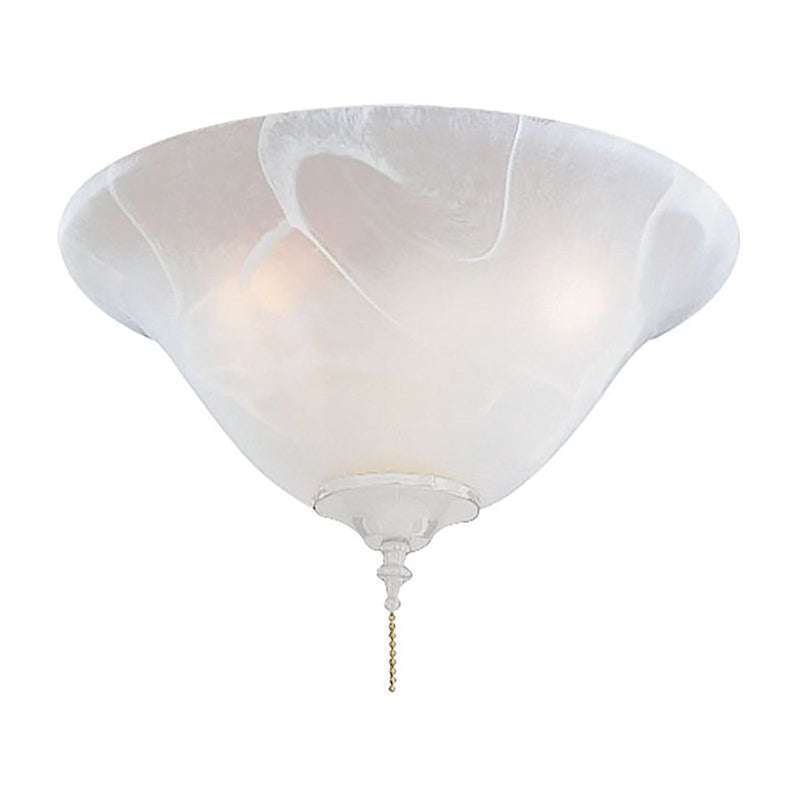 Minka Aire Universal 13in LED Etched Marble Glass Ceiling Fan Light Kit | Traditional White Finish | Indoor Living Room & Bedroom | Model K9363L