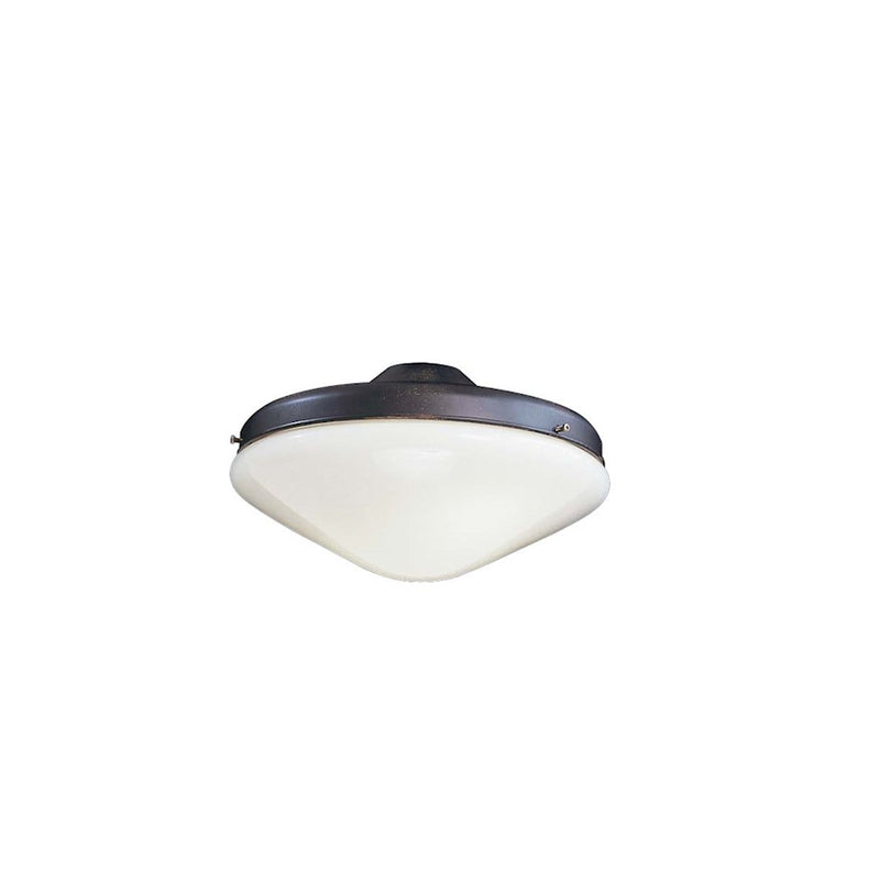 Minka Aire Universal 10.5in 2-Light Kit | Heritage Finish Opal Glass | Wet-Rated Ceiling Fan Light | 10.5 x 10.5 x 5.5 in | Model K9401-L-HT