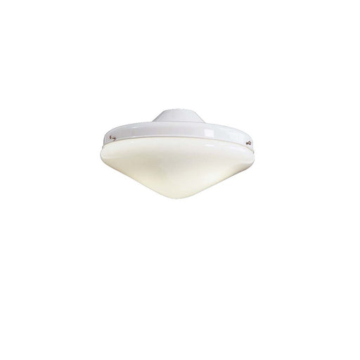 Minka Aire White 10.5in 2-Light Ceiling Fan Light Kit | Traditional Opal Glass and White Finish | Covered Patio & Indoor-Outdoor | Model K9401-L-WH