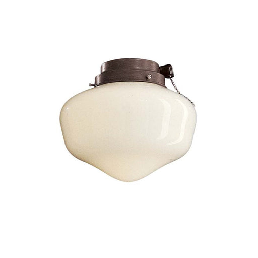 Minka Aire Universal 8in 1-Light Ceiling Fan Light Kit | Traditional Oil Rubbed Bronze and Opal Glass | Covered Patio & Bathroom | Model K9402-L-ORB