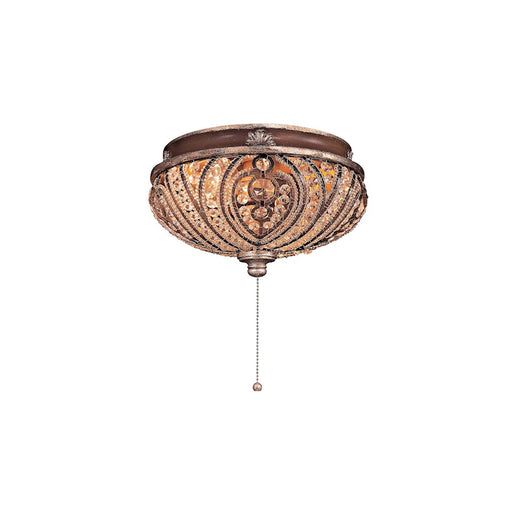 Minka Aire Universal 11in 2-Light Ceiling Fan Light Kit | Traditional Belcaro Walnut and Crystal | Dining Room & Living Room | Model K9500