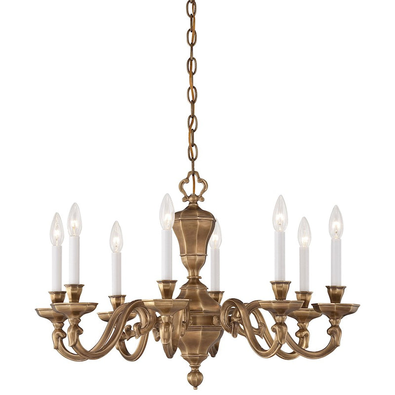 Metropolitan Lighting Casoria 28in 8-Light Chandelier | Traditional Vintage English Patina | Dining Room & Living Room | Model N1115-046
