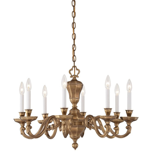 Metropolitan Lighting Casoria 28in 8-Light Chandelier | Traditional Vintage English Patina | Dining Room & Living Room | Model N1115-046
