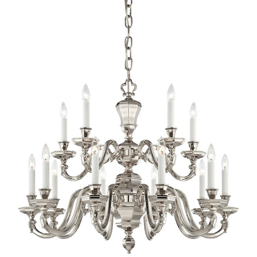 Metropolitan Lighting Casoria 33in 15-Light Chandelier | Traditional Polished Nickel | Dining Room & Living Room | 33 x 33 x 26 in | Model N1117-613