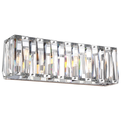 Metropolitan Lighting Coronette 4-Light Bath Vanity Light | Contemporary Chrome and Crystal | Bathroom Vanity | 24.5 x 5.75 x 7.5 in | Model N1754-77