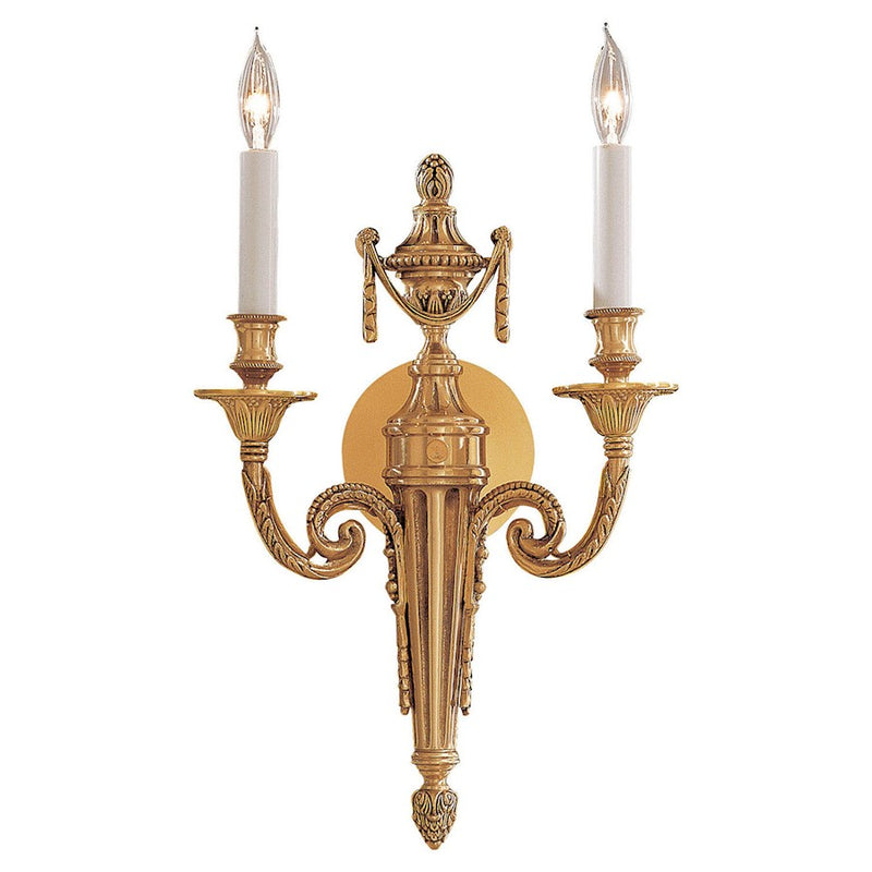 Metropolitan Lighting 2-Light Wall Sconce | Traditional Polished Gold | Hallway & Bedroom Accent Light | 10 x 4 x 17 in | Model N1789