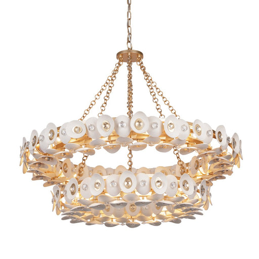 Minka Metropolitan Niu 22Lt 2 Tier Chandelier, Fawn Gold/White - N1868-760