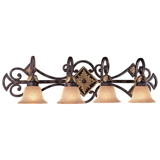 Metropolitan Lighting Zaragoza 37in 4-Light Vanity Light | Traditional Golden Bronze Wrought Iron | Bathroom Vanity & Powder Room | Model N2234-355