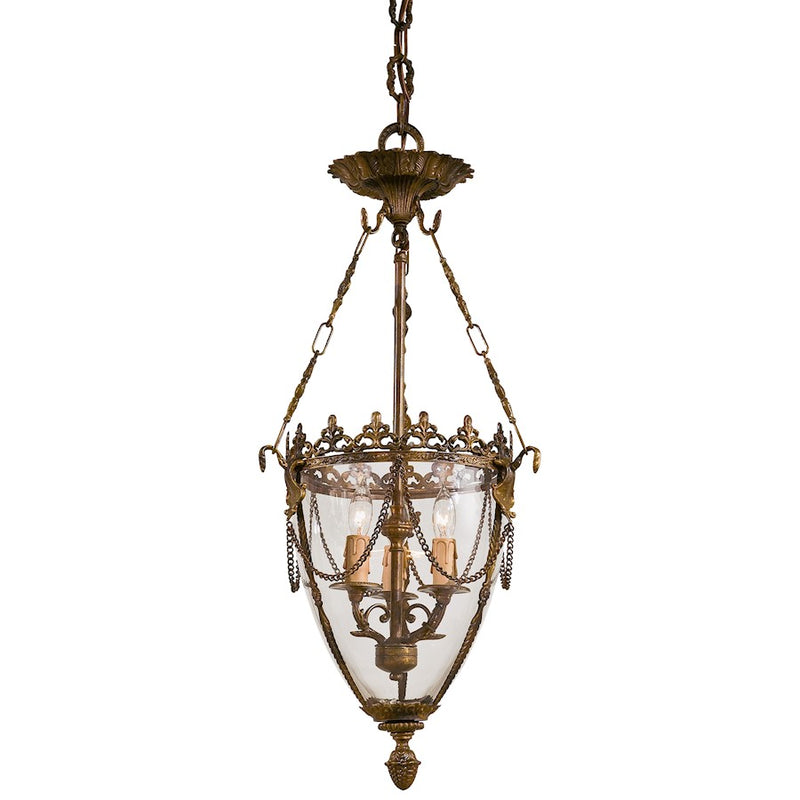 Metropolitan Lighting 3-Light 28in Pendant | Traditional Oxide Brass | Kitchen Island & Dining Room | 12 x 28 in | Model N2337-OXB