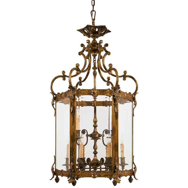 Metropolitan Lighting Metropolitan 48in 9-Light Foyer Pendant | Traditional Oxide Brass | Kitchen Island & Dining Room | 26 x 26 x 48 in | Model N2345