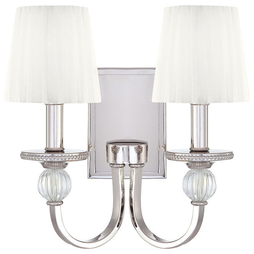 Metropolitan Lighting Aise 2-Light Wall Sconce | Contemporary Polished Nickel | Bathroom Vanity & Powder Room Light | 14 in H | Model N2661-613