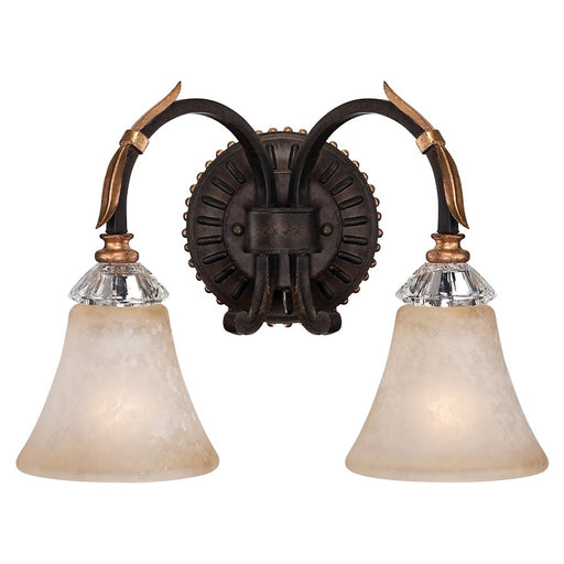 Metropolitan Lighting Bella Cristallo 2-Light Bath Vanity | Traditional French Bronze with Gold Highlights | Bathroom Vanity & | Model N2692-258B