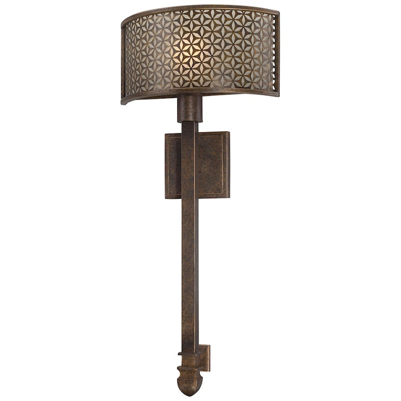 Metropolitan Lighting Ajourer 1-Light Wall Sconce | Traditional French Bronze | Hallway & Living Room Accent | 12 x 4 x 27 in | Model N2721-258