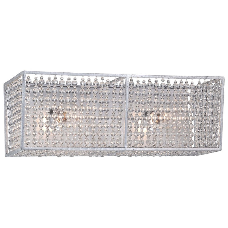 Metropolitan Lighting Saybrook 16in 2-Light Bath Vanity | Traditional Catalina Silver Finish and Glass Beads | Bathroom Vanity | Model N2732-598
