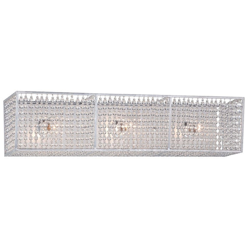 Metropolitan Lighting Saybrook 3-Light Bath Vanity | Traditional Catalina Silver and Clear Glass Beads | Bathroom Vanity & Powder | Model N2733-598