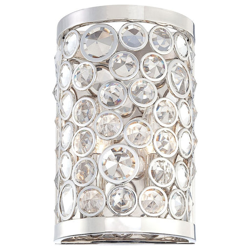 Metropolitan Lighting Magique 7in 2-Light Wall Sconce | Contemporary Polished Nickel and Etched White Glass | Bathroom Vanity & | Model N2750-613