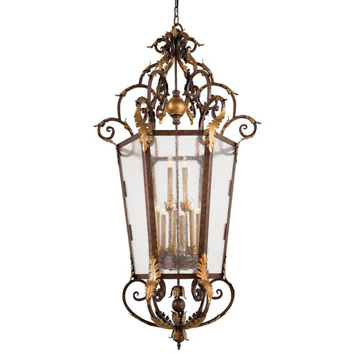 Metropolitan Lighting Zaragoza 34in 12-Light Foyer Pendant | Traditional Wrought Iron and Golden Bronze | Two-Story Foyer & Grand | Model N3642-355