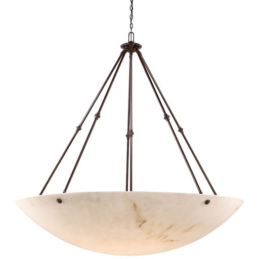 Metropolitan Lighting Virtuoso II 59in 12-Light Pendant | Traditional Bronze Patina and Alabaster Dust Glass | Grand Foyer & Ballroom | Model N3712-BP