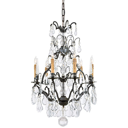 Metropolitan Lighting 21in 6-Light Chandelier | Traditional Patina Bronze | Dining Room & Living Room | 21 x 21 x 32 in | Model N561A-BZ