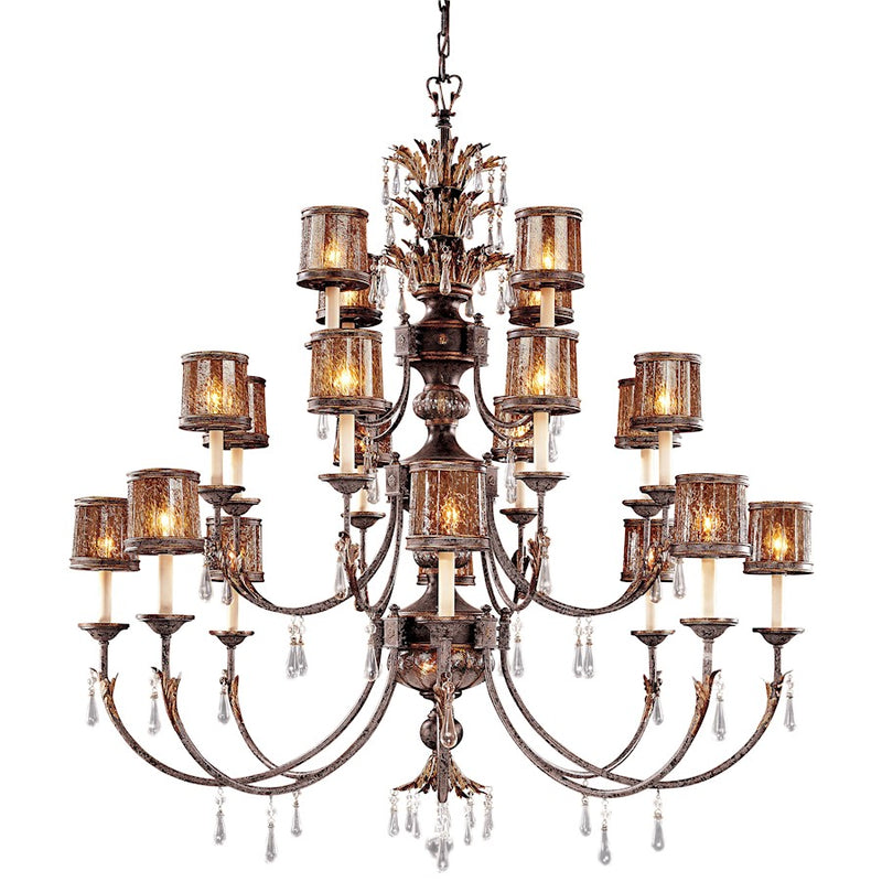 Metropolitan Lighting Sanguesa 58in 22-Light Chandelier | Traditional Sanguesa Patina Wrought Iron | Mediterranean Dining Room & | Model N6069-194